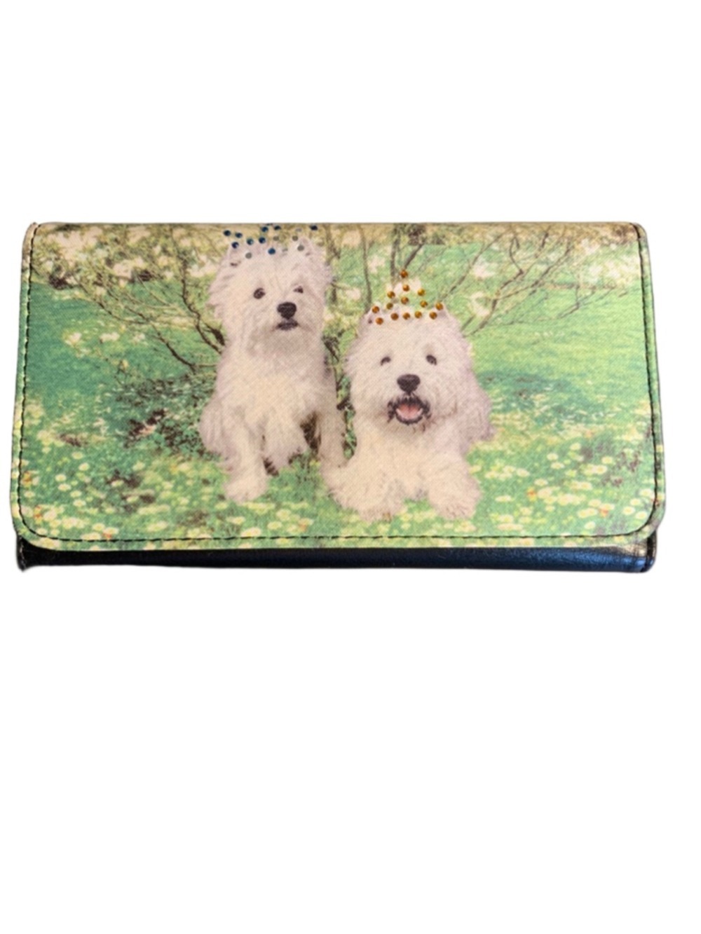 Women's Unbranded Wallet One Size Black Green Dog Print